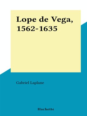 cover image of Lope de Vega, 1562-1635